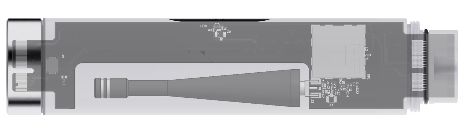 RF layer embedded antenna